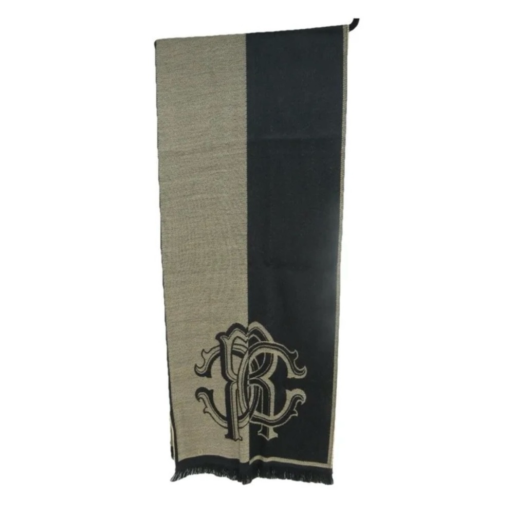 Two-Tone Black and Tan Scarf